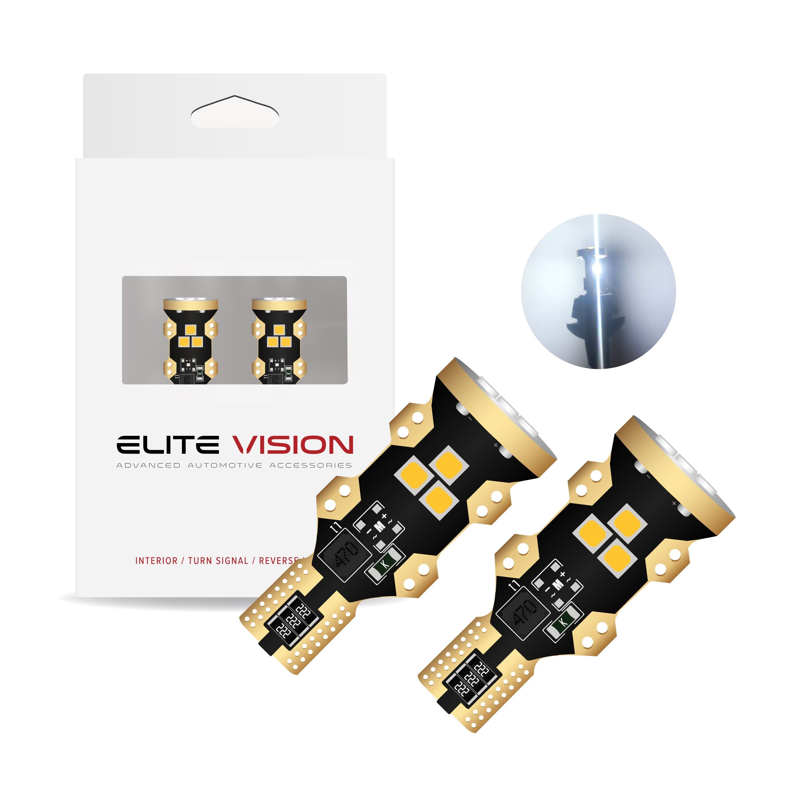 921, T15 Canbus LED Bulbs - White – Elite Vision Automotive Accessories